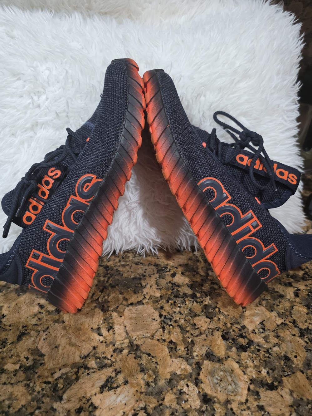 Adidas Kids Black & Orange Athletic Sneakers